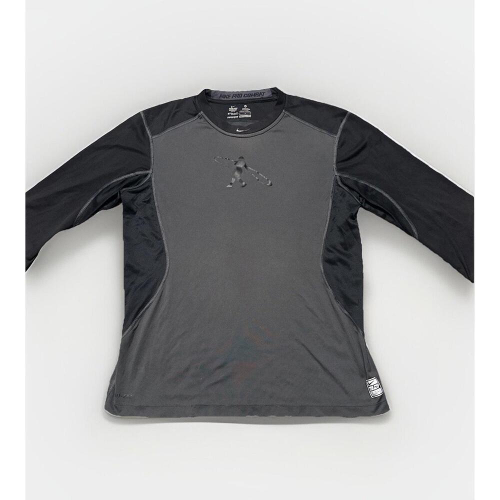 Nike Shirt Mens Large Black Pro Combat Fitted Long Sleeve‎ Active